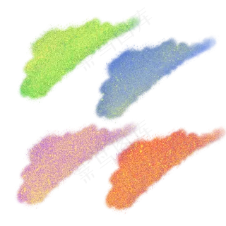 彩色金粉笔刷黄绿蓝