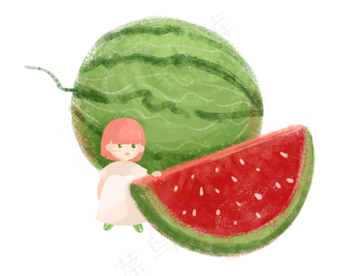水果主题之西瓜小清新插画