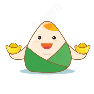 端午节手拿元宝的粽子