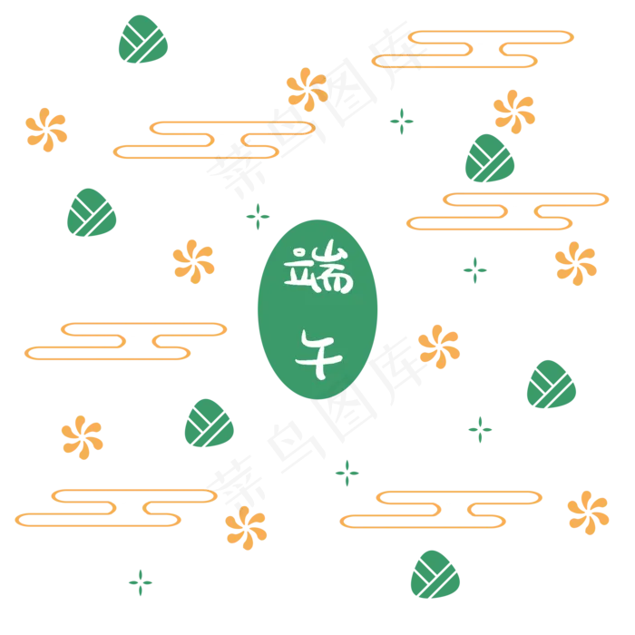 国潮端午粽子底纹(2000X2000(DPI:300))psd模版下载