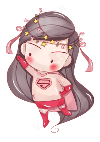 妇女节星座女神卡通人物粉紫色png,免抠元素