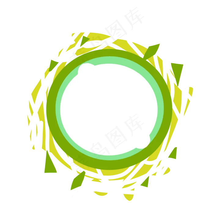 绿色水彩圆形标签(2000*2000px 72 dpi )psd模版下载