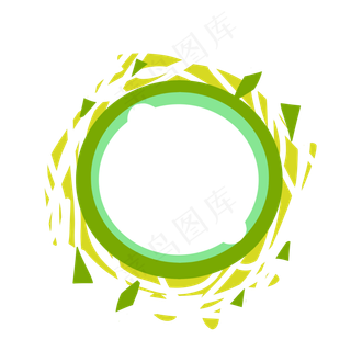 绿色水彩圆形标签