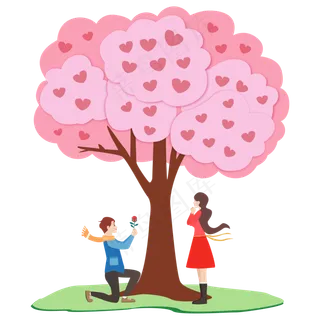 2019年情人节爱心树情侣表白