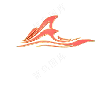 红色金色中国风祥云,免抠元素