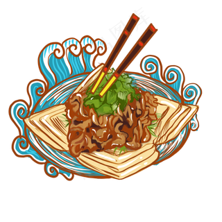 国潮美食京酱肉丝,免抠元素