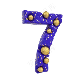 创意蓝金倒计时周年庆数字7