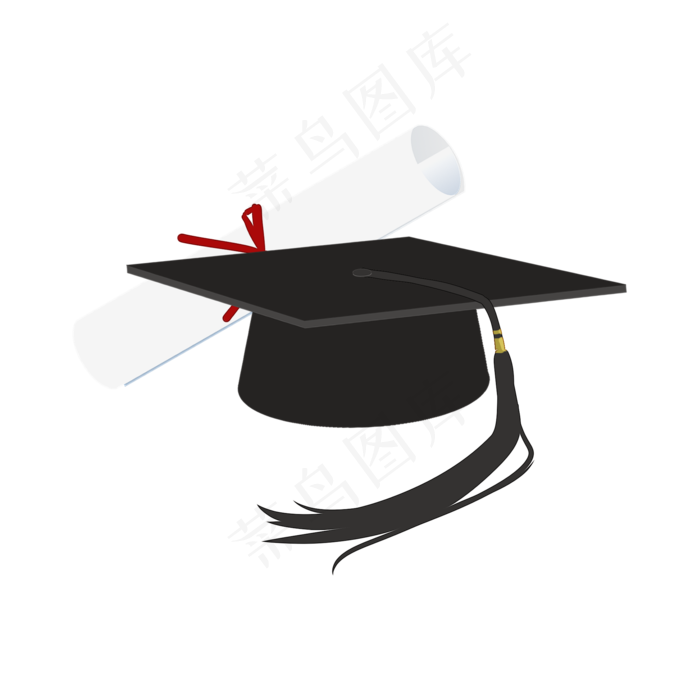博士帽毕业证学位PNG素材