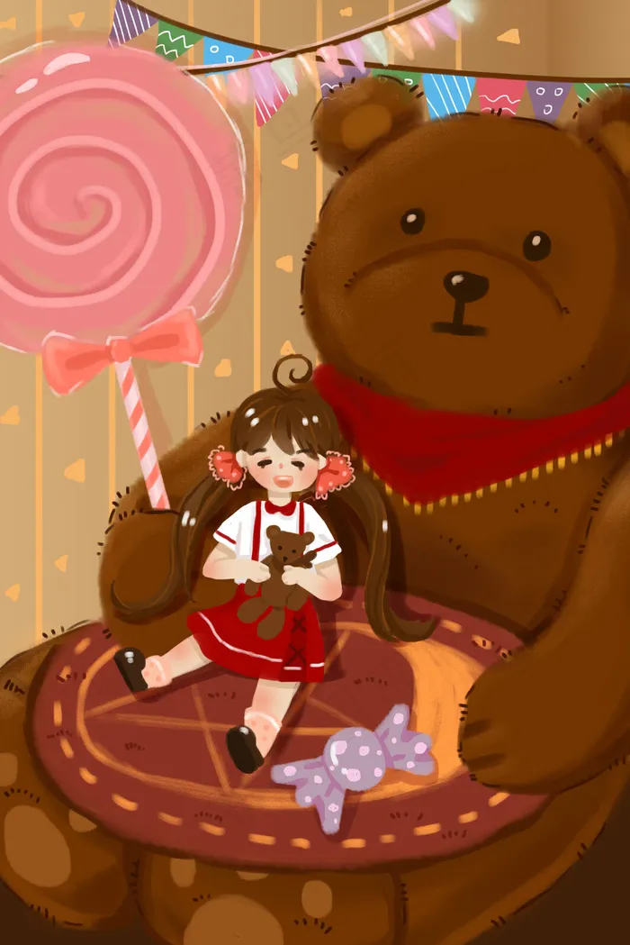 六一儿童节可爱女孩(3545*5315px 300 dpi )psd模版下载