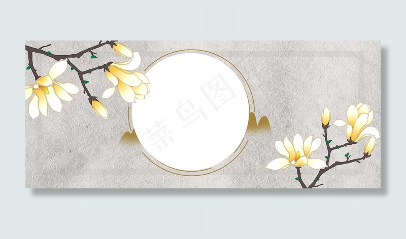 简约工笔画中国风复古背景