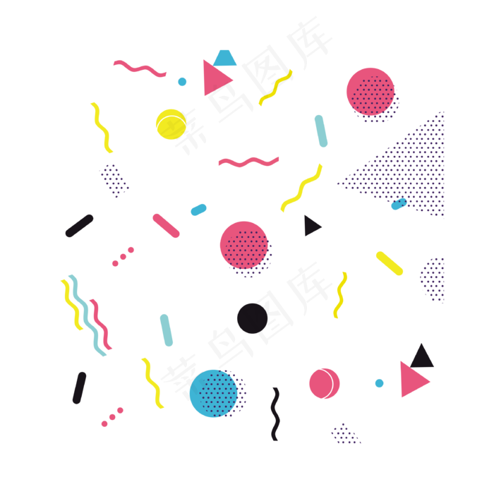 创意孟菲斯图案素材(800X800)eps,ai矢量模版下载