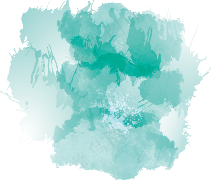 绿色泼墨水彩涂鸦