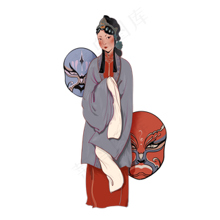 中国风国潮京剧脸谱传统文化