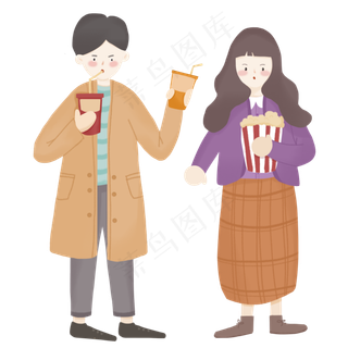 3.8女神节妇女节吃爆米花,免抠元素