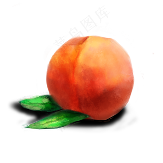 手绘水彩风格蜜桃可商用元素