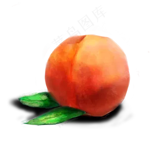 手绘水彩风格蜜桃可商用元素