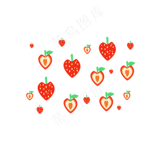 矢量手绘水果草莓