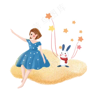 儿童节女孩卡通素材