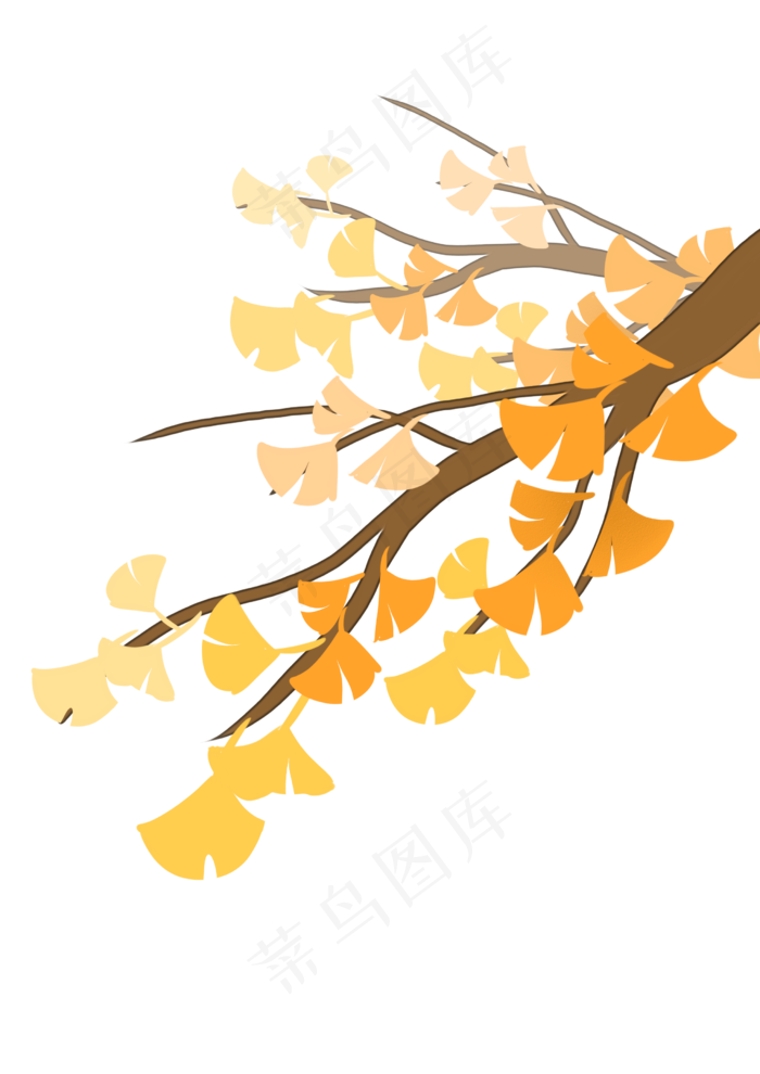 黄色渐变银杏叶(2480X3507(DPI:300))psd模版下载