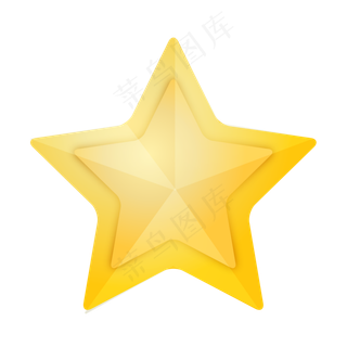 立体质感黄色卡通星星元素,免抠元素