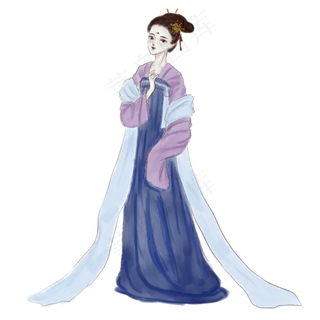 水墨中国风古风仕女图