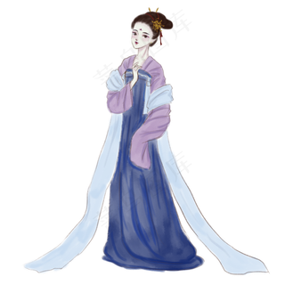 水墨中国风古风仕女图