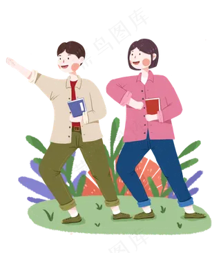 青年节男女青年,免抠元素