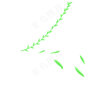 清明节被风吹动的柳树卡通素材下