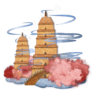 中国古建塔装饰图