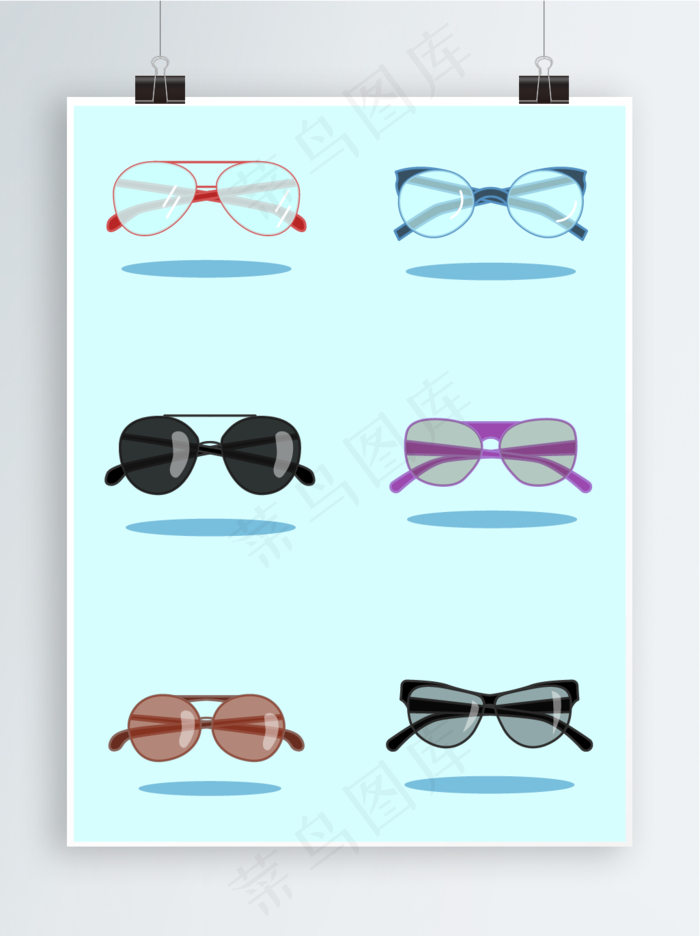 夏日矢量墨镜元素