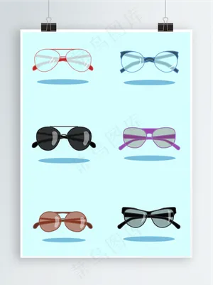 夏日矢量墨镜元素