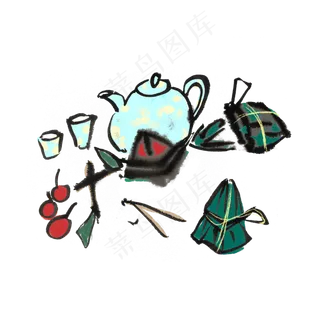 端午节生动粽子手绘