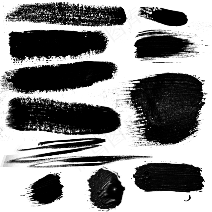 毛笔效果笔刷素材(2000*2000px 72 dpi )psd模版下载
