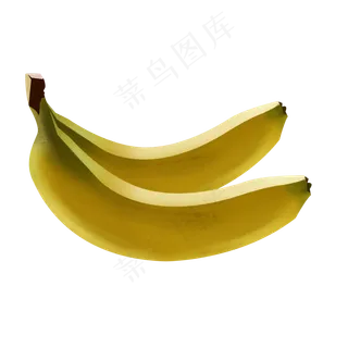 黄色写实手绘漂亮香蕉psd免抠图