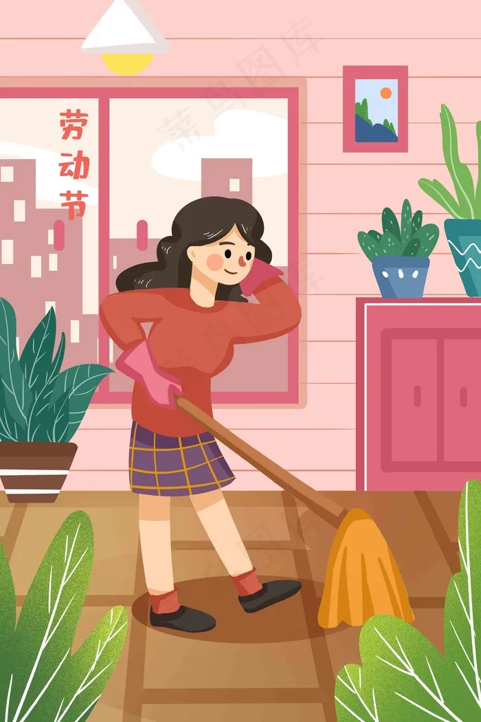 五一劳动节做劳动做卫生打扫清洁(3545*5315px 300 dpi )psd模版下载