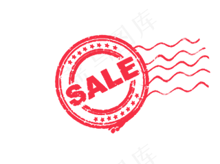 红色SALE圆标标签印章