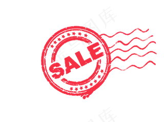 红色SALE圆标标签印章