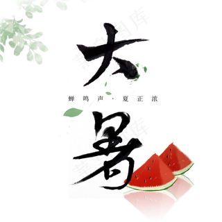 大暑黑色水墨艺术字