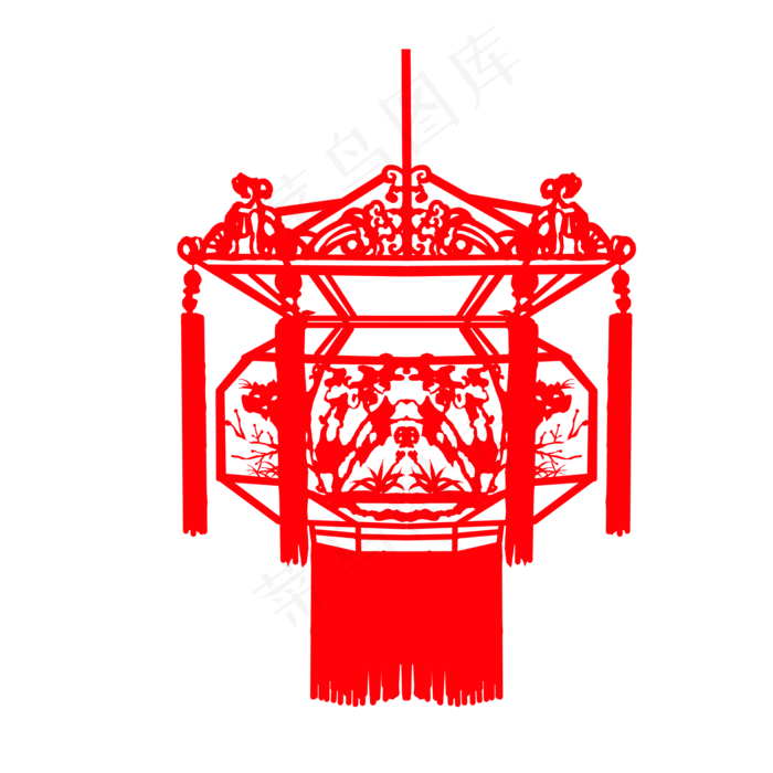 正月十五花灯剪纸免扣素材,免抠元素(2000*2000px 300 dpi )psd模版下载