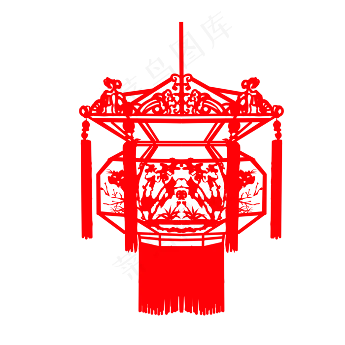 正月十五花灯剪纸免扣素材,免抠元素(2000*2000px 300 dpi )psd模版下载
