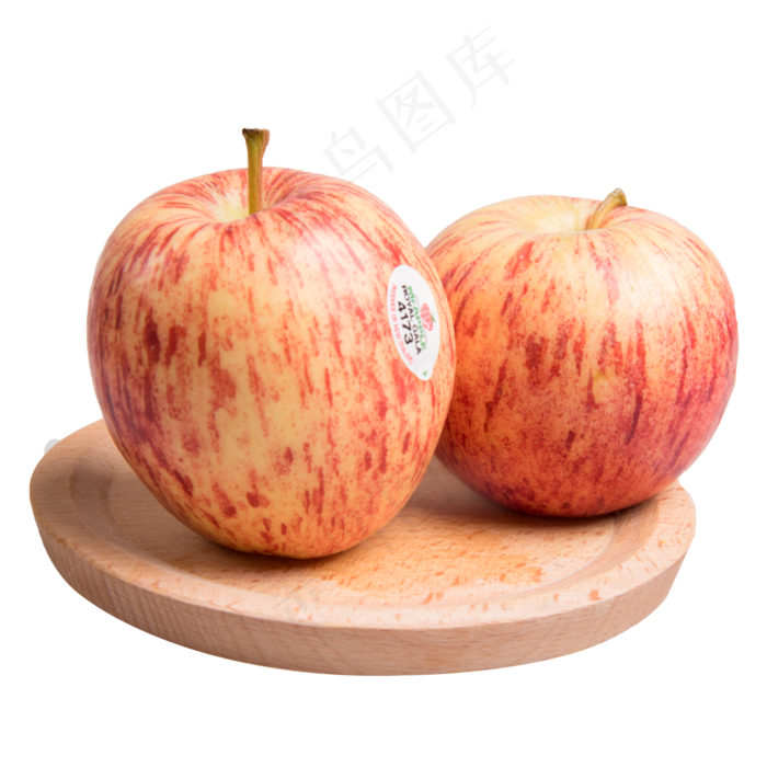 红色条纹苹果两个水果健康