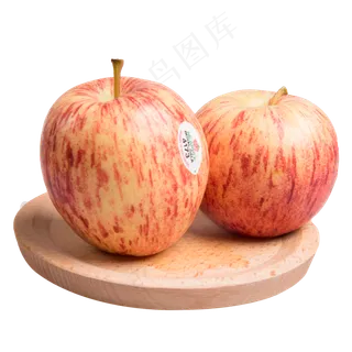 红色条纹苹果两个水果健康