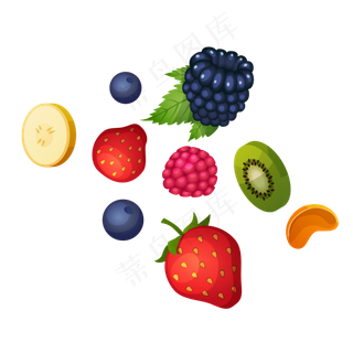 草莓水果漂浮装饰