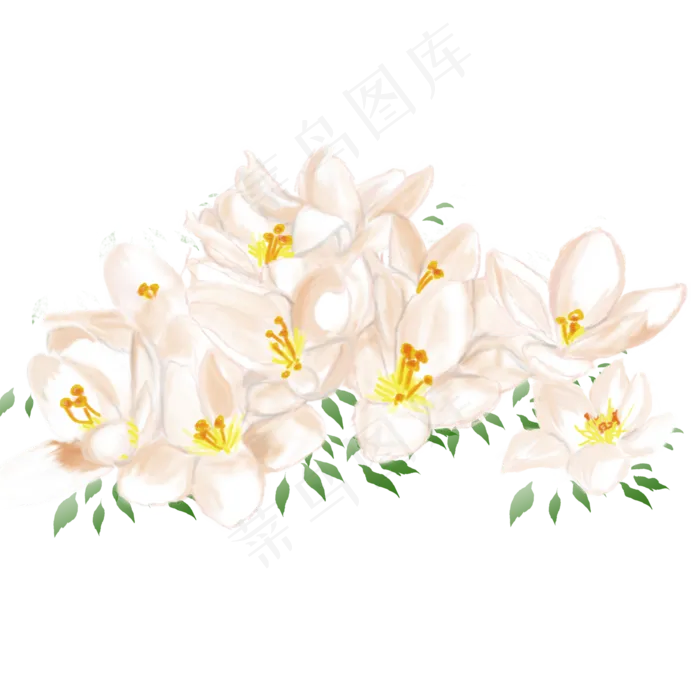 手绘百合花花团锦簇