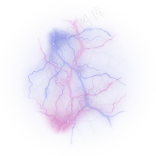 炫酷闪电蓝色紫色字母P