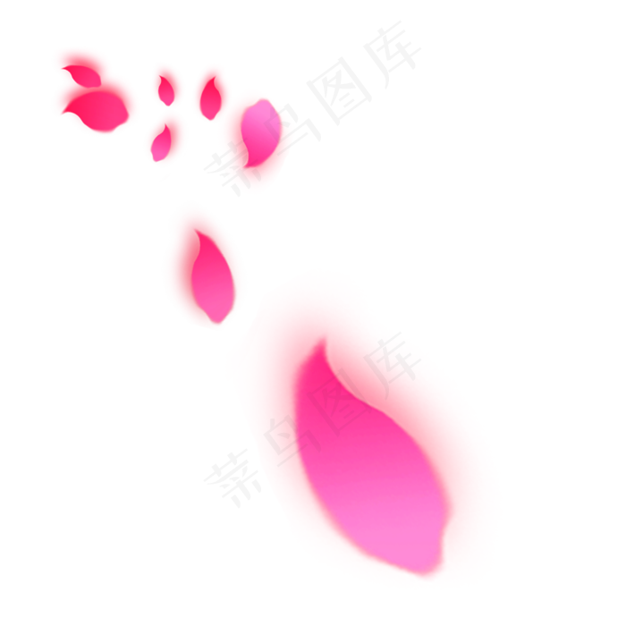 粉色玫瑰花瓣飘散(2000X2000(DPI:300))psd模版下载