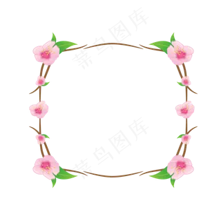 花卉小清新叶子边框