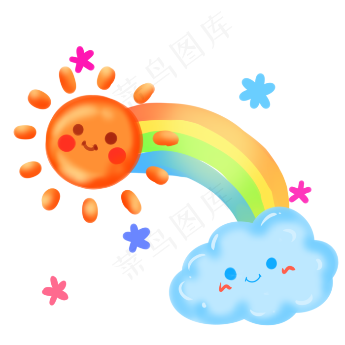儿童彩虹图案,免抠元素