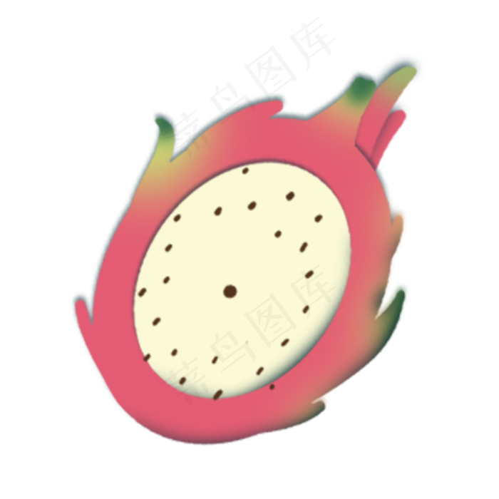 半个新鲜的火龙果