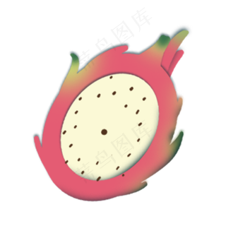 半个新鲜的火龙果